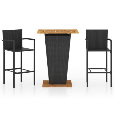 Mobelhusch 3-piece Tuinbarset black 5