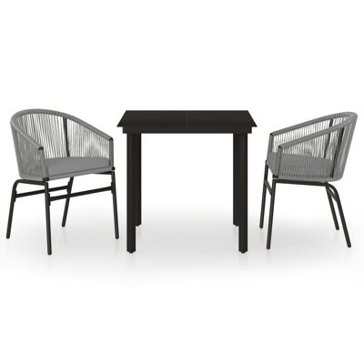 Mobelhusch 3 pezzi Tuinset antracietkleurig 3