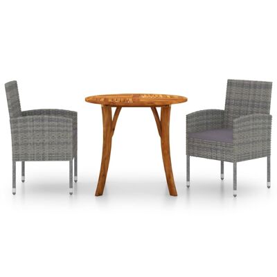 Mobelhusch 3 pezzi Tuinset antracietkleurig 1