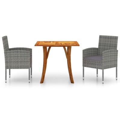 Mobelhusch 3 pezzi Tuinset antracietkleurig 2