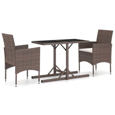Mobelhusch Ensemble de meubles 3 pièces marron 28