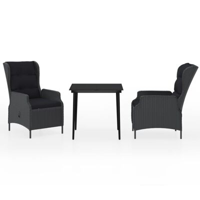 Mobelhusch 3-piece Tuinset donkergrijs 14