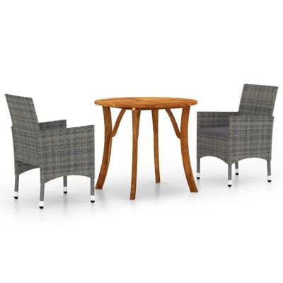 Mobelhusch 3-piece Tuinset grijs 1