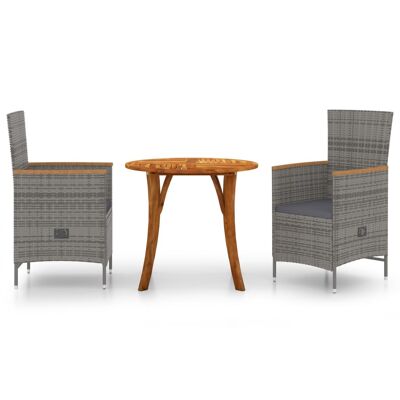 Mobelhusch 3 pezzi Tuinset grigio 10