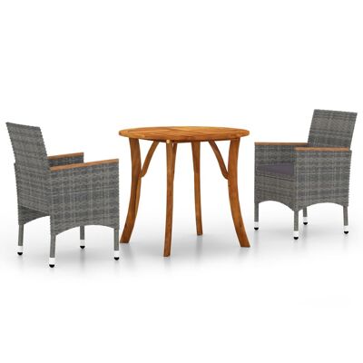 Mobelhusch 3 piezas Tuinset gris 2