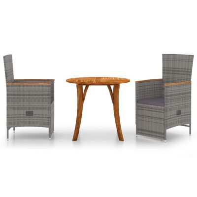 Mobelhusch 3-piece Tuinset grijs 4