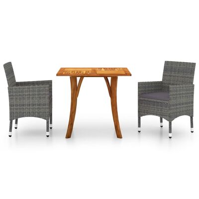 Mobelhusch 3 piezas Tuinset gris 6