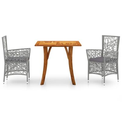 Mobelhusch Ensemble de jardin 3 pièces gris 7