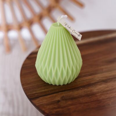 Candle pear made from rapeseed wax - green