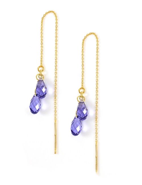 Threader chain earrings with Tanzanite drops