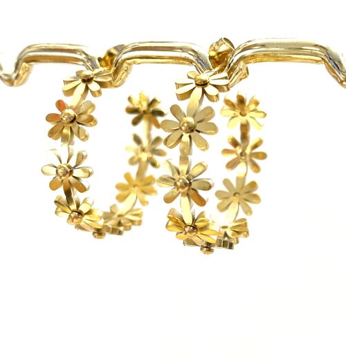 Earrings golden flowers