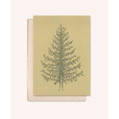 Sustainable Christmas card + envelope | Pine tree | Walnut