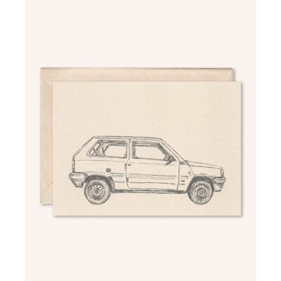Sustainable card + envelope | Car Panda | elderflower