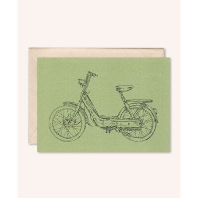 Sustainable card + envelope | Moped Ciao | rosemary
