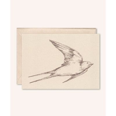 Sustainable card + envelope | swallow | elderflower