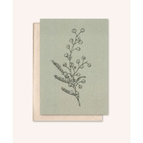 Duurzame kaart + envelop | Mimosa | Zilverspar