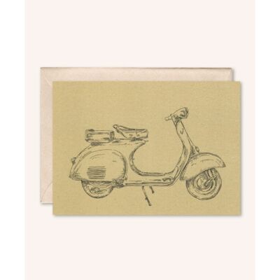 Sustainable card + envelope | Moped Vespa | Walnut