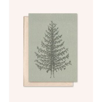Carte de Noël durable + enveloppe | Pin | sapin argenté 1