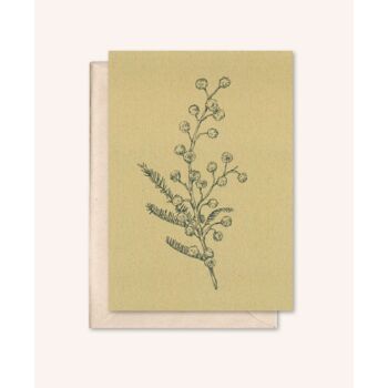 Carte durable + enveloppe | Mimosa | noyer 1