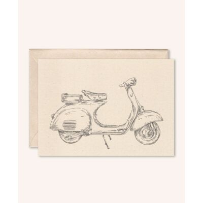 Sustainable card + envelope | Moped Vespa | elderflower
