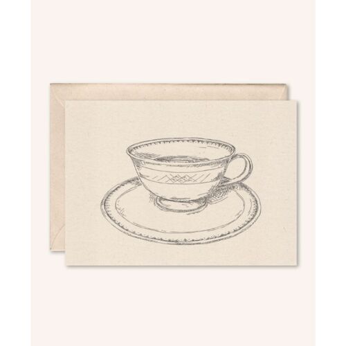 Duurzame kaart + envelop | Kopje koffie | Vlierbloesem