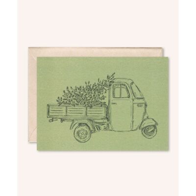Sustainable Christmas card + envelope | Van Ape Christmas Tree | rosemary