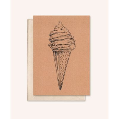 Sustainable card + envelope | ice cream | Peach