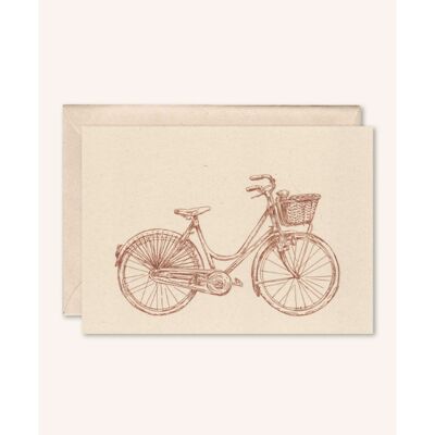 Tarjeta + sobre sostenible | Bicicleta de mujer | flor de saúco