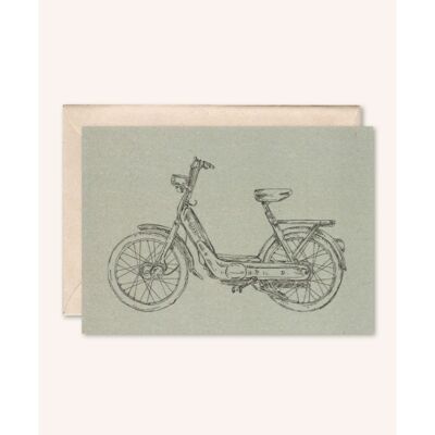 Sustainable card + envelope | Moped Ciao | silver fir