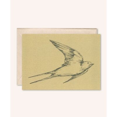 Sustainable card + envelope | swallow | Walnut