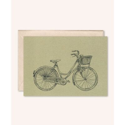 Carte durable + enveloppe | Vélo femme | sauge