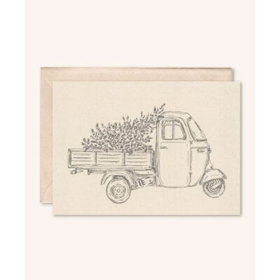 Sustainable Christmas card + envelope | Van Ape Christmas Tree | elderflower