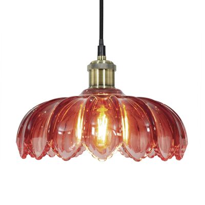Petal retro style colored glass pendant light