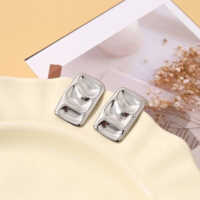 Pendientes rectangulares de plata