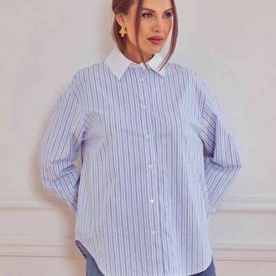 Camicia a righe con strass - 5626