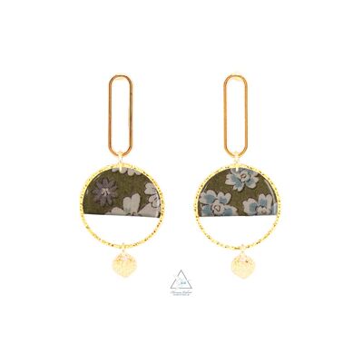 Earrings gilded with fine gold LUCIA - FROUFROU KAKI