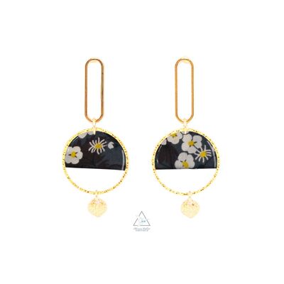 Earrings gilded with fine gold LUCIA - MITSI DARK
