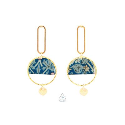 Earrings gilded with fine gold LUCIA - STRAWBERRY JADE