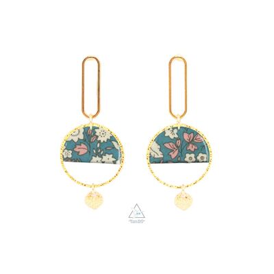 Earrings gilded with fine gold LUCIA - O GREEN