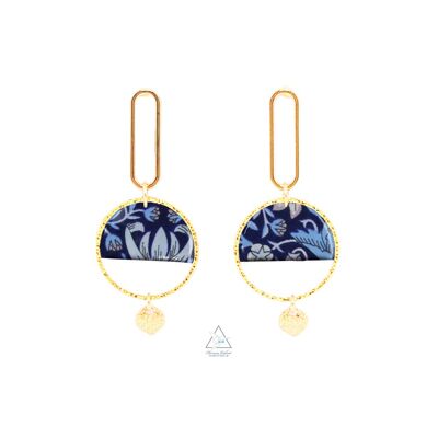 Earrings gilded with fine gold LUCIA - STRAWBERRY BLUE