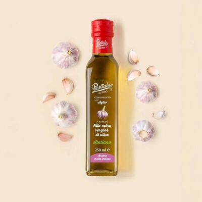 Vinaigrette à l'huile d'olive extra vierge 100 % italienne aromatisée à l'ail 250 ml