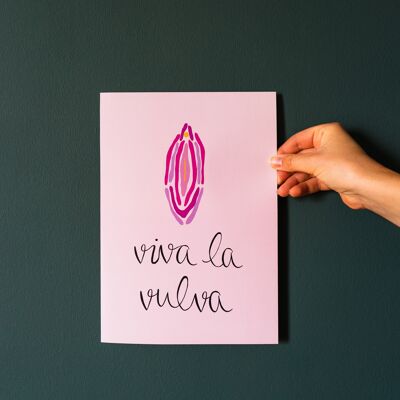 Póster para enmarcar decoración A4 "viva la vulva"