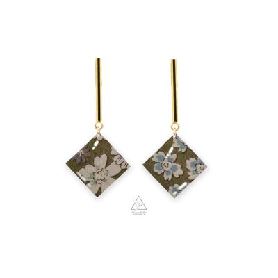 Earrings gilded with fine gold PANDORE - FROUFROU KAKI