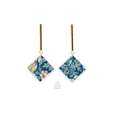 Earrings gilded with fine gold PANDORE - STRAWBERRY jade