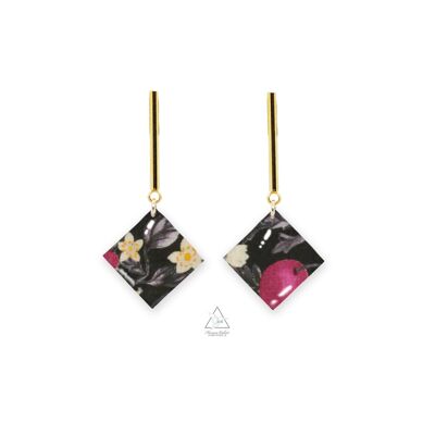 Pandora earrings gilded with fine gold - strawberry black