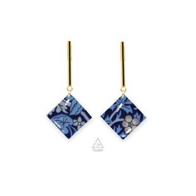 Pandora earrings gilded with fine gold - strawberry blue