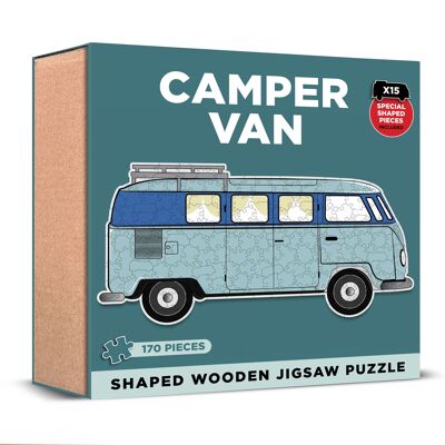 Camper Van Shaped Wooden Jigsaw Puzzle