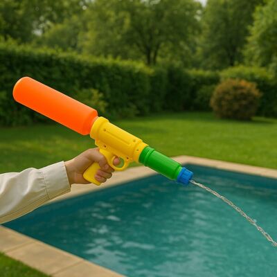 Kinder Wasserpistole Maxi Jet Länge 45 cm zufällige Farbe für Outdoor Spiele und Wasserschlachten