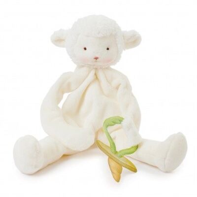 Bunnies By The Bay cuddle cloth with pacifier holder Lamb