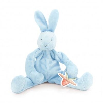 Bunnies By The Bay cuddle cloth with pacifier holder Rabbit blue